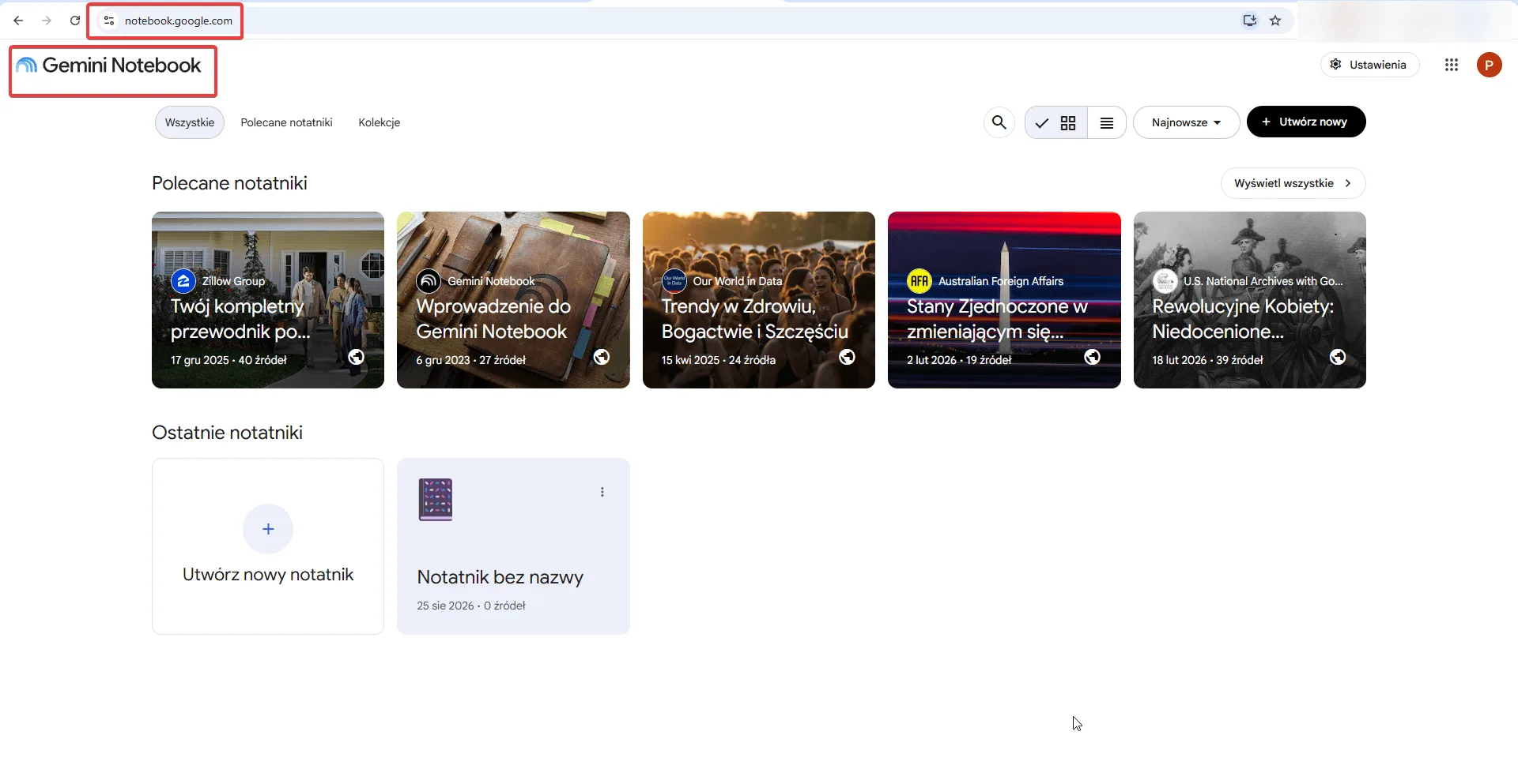 Gemini Notebook — nowa nazwa i adres notebook.google po przekierowaniu z NotebookLM